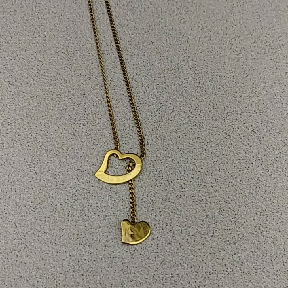 Gold plated heart dangle necklace